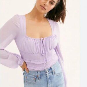 Free People Lolita Lavender Blouse